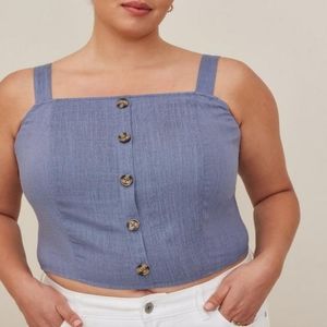 NWT Linen Torrid Crop